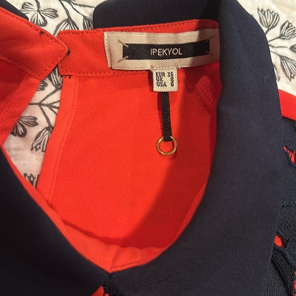 Lace Front Navy/Red Blouse - Picture 9 of 9